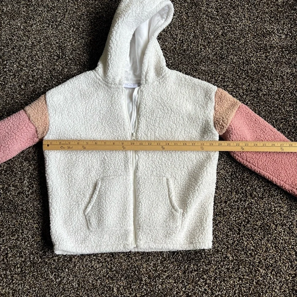 The Children's Place White and Pink Cozy Sherpa Jacket